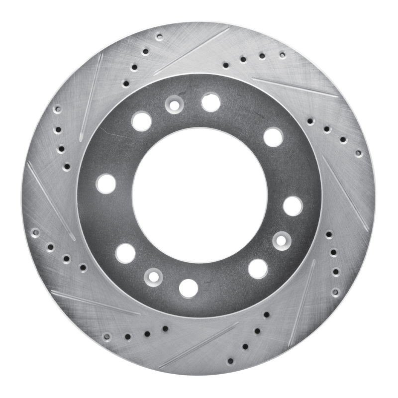 Cadillac DTS Brake Rotor (1) - Front Left - R1 Concepts - Drilled & Slotted - Silver - `06-`11